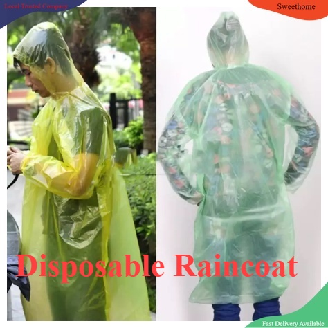 Raincoat Disposable Raincoat Poncho Portable Rain Gear Outdoor Travel Saving Playground BAJU HUJAN PLASTIK PAKAI BUANG