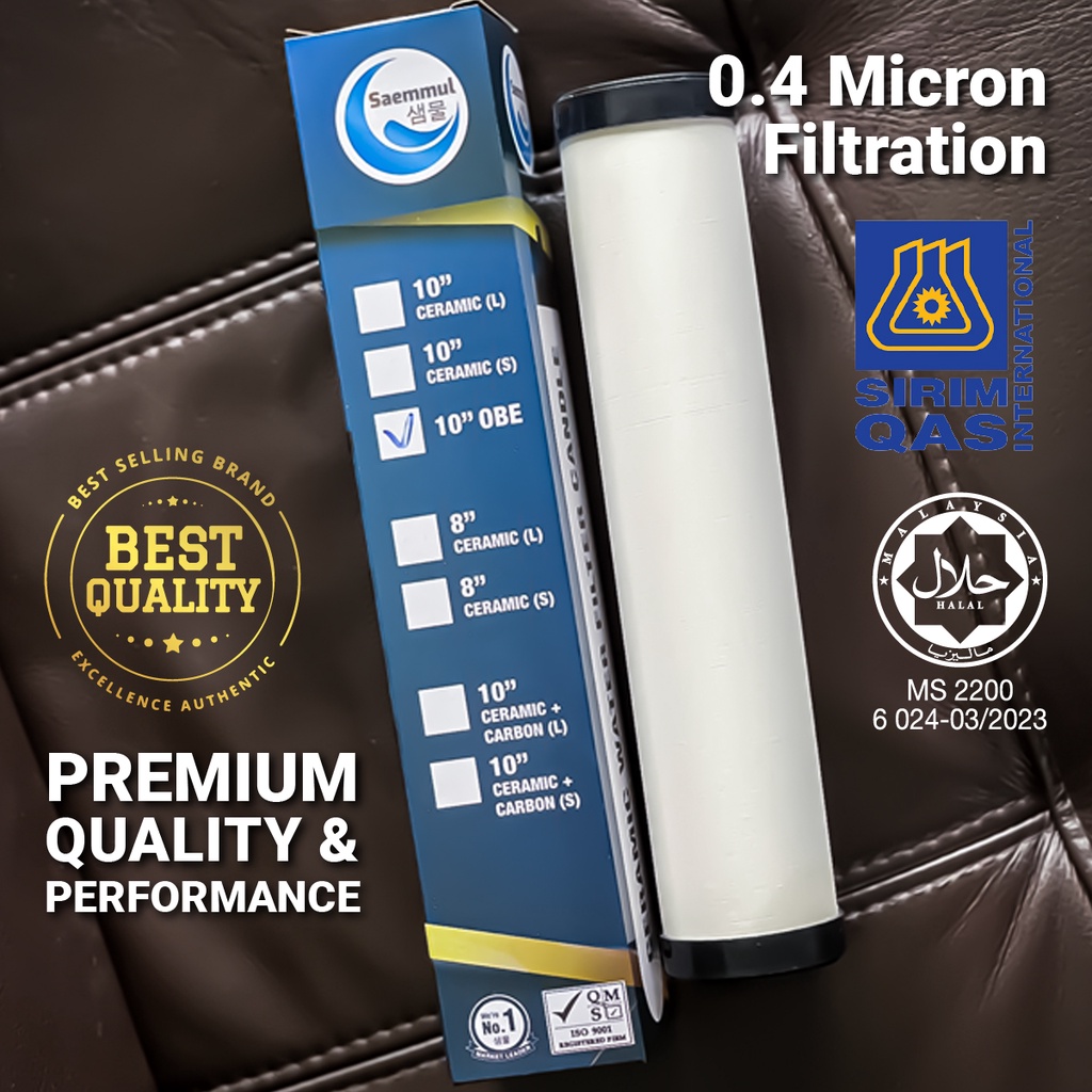 (MALAYSIA JAKIM CERTIIFIED) SAEMMUL OBE 10" BRITISH STANDARD CERAMIC WATER FILTER CARTRIDGE