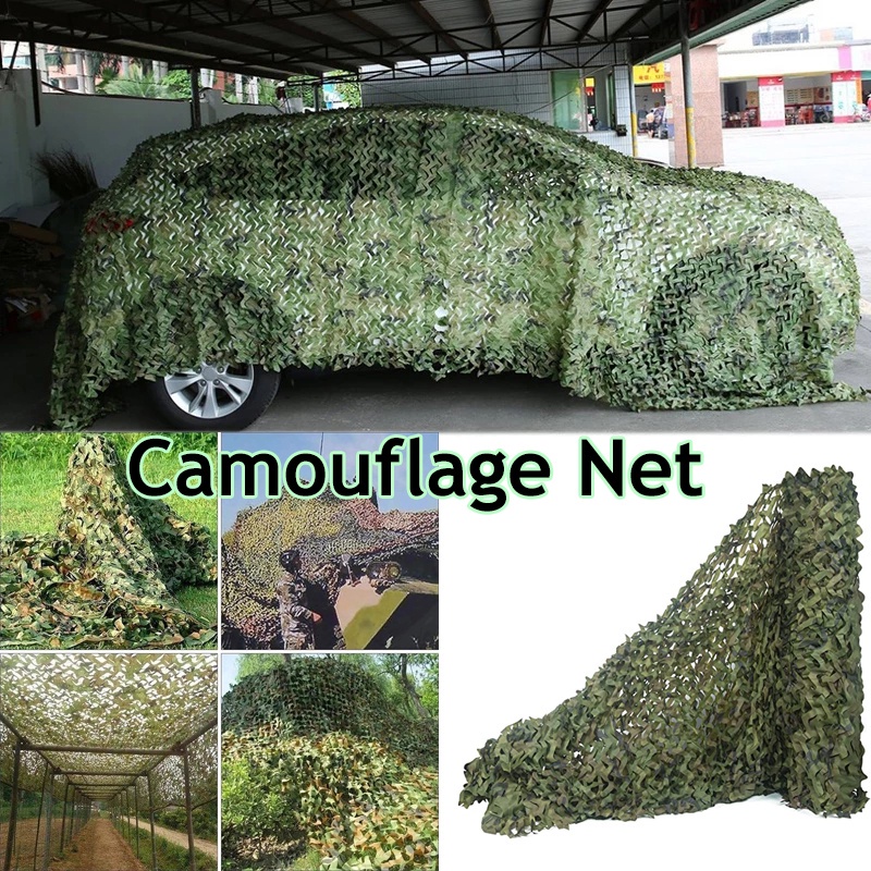 Camouflage Netting Shelter Military Hunting Camping Covering Fence Decor Woodland Camo Netting Woodland Army Camo Netting Camping Sun Shelter Tent Sun Shade Car Cover Courtyard Aw