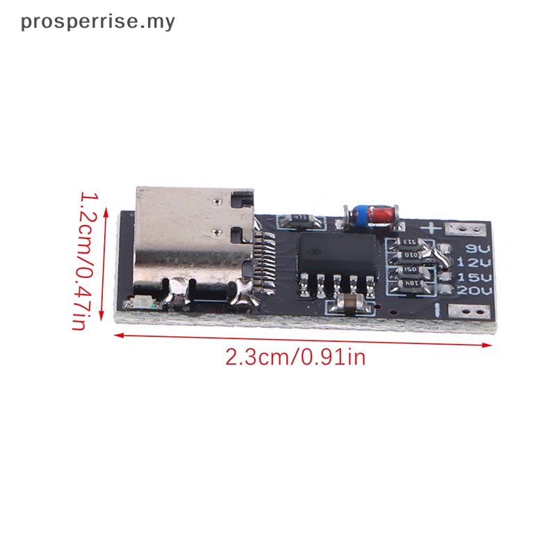 [prosperrise] Type-C PD2.0 PD3.0 9V 12V 15V 20V Fast Charge Trigger Polling Detector USB Boost Power Supply Change Module Charger Board Tools [MY]