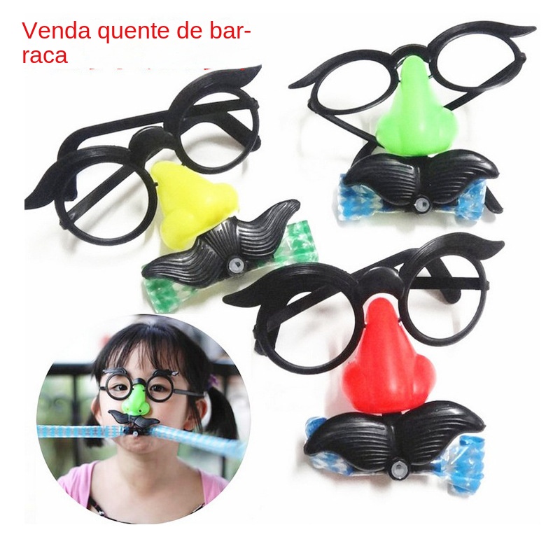 Children Glasses Blowing Dragon Beard Staring Funny Tricky Toys Wholesale
