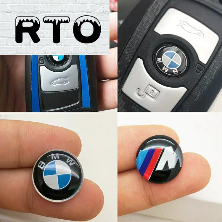 RioTinto [Ready Stock] BMW F30 F10 E36 E39 E46 E60 E90 M3 M5 M6 MSport 11mm KEY FOB REMOTE BADGE LOGO STICKER BMW Key Emblem Accessories