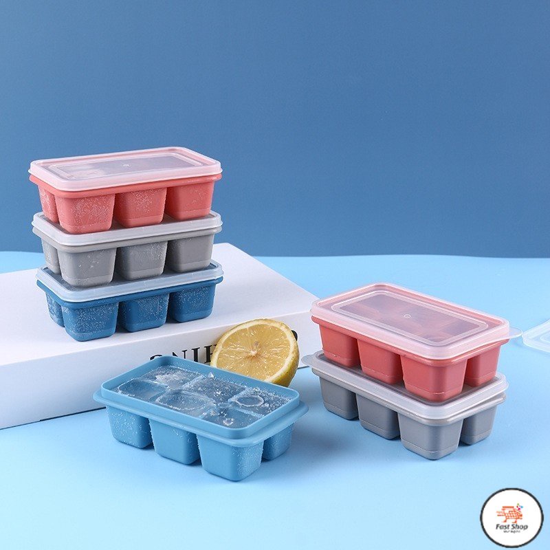 FS Silicone Ice Box with lid Ice Cube Mold/Ice Ball Maker Tray Ice Cram Mould DIY Tools