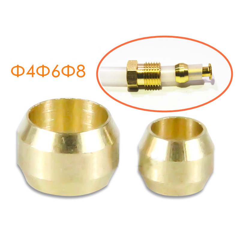 Premium Reliable 10pcs Double Taper Ferrule Compression Brass Fitting Olive Sleeve seal ring fittings Tube centralize... - Image 4