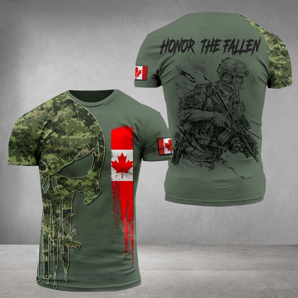 2023 Summer Fashion Men's O-Neck Camouflage Street Vintage Shirts Canadian Army Men's T-Shirts Canadian Flag 3D Printing Oversized Tops Jungle Camouflage Sportswear