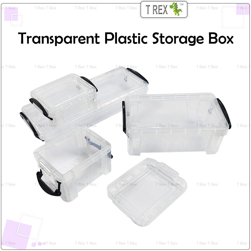 T Rex Samy Transparent Plastic Storage Box / Small Spice Container / Mini Storage Box / Stationery Box Jewelry Craft Box