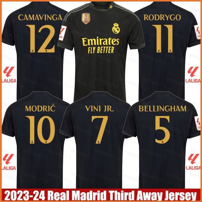 fb 2023-2024 Third Away Bellingham Rodrygo ViniJR Modric Camavinga Jersey Short Sleeve Tshirs Plus Size
