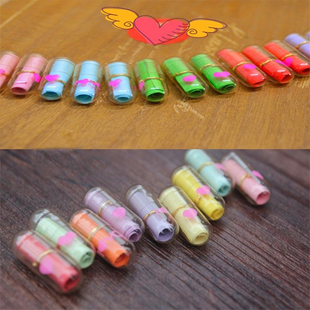 Premium Purpose Clear 50 Pcs Gift Perfect Colorful Letter Cute Love Pill Message Capsule - Image 5