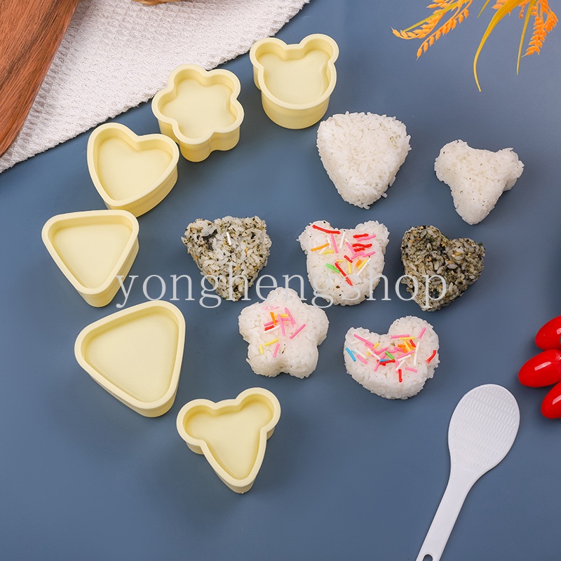 Creative DIY Sushi Mold Triangular Heart Bear Shaped Onigiri Rice Ball Mould Non Stick Sushi Maker Kids Bento Molds Kitchen Accessories