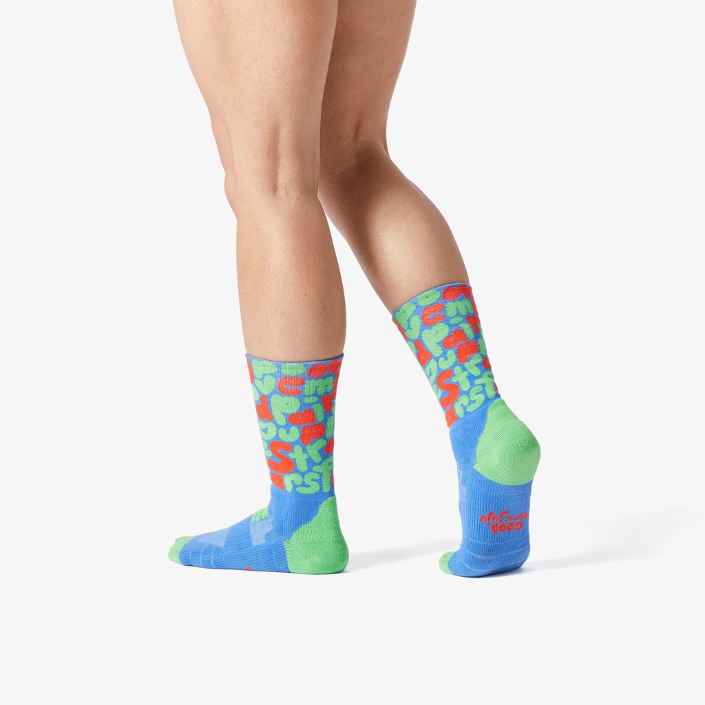 GOODPAIRSOCKS | Goodness,me | Neon Vibes | Patterned Performance Crew Socks