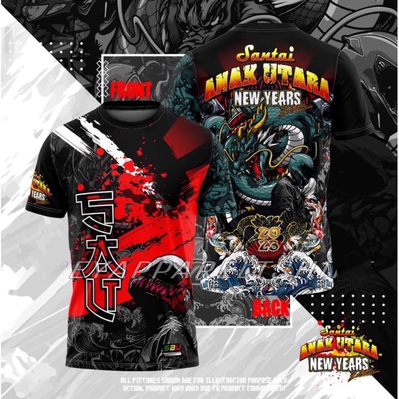 Santai Anak Utara New Year 2023 Sublimation Tshirt | Baju Sahaja sticker habis