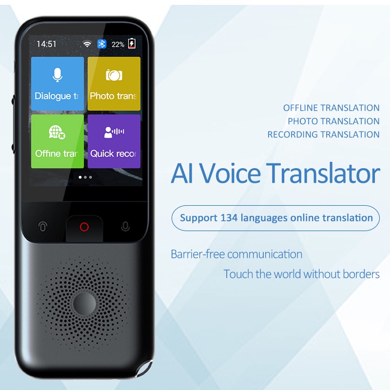 T11 Portable Smart Voice Translator Real-time Multi-Language Speech Interactive Offline Translator Business Travel photo translation WIFI AI language translation machine