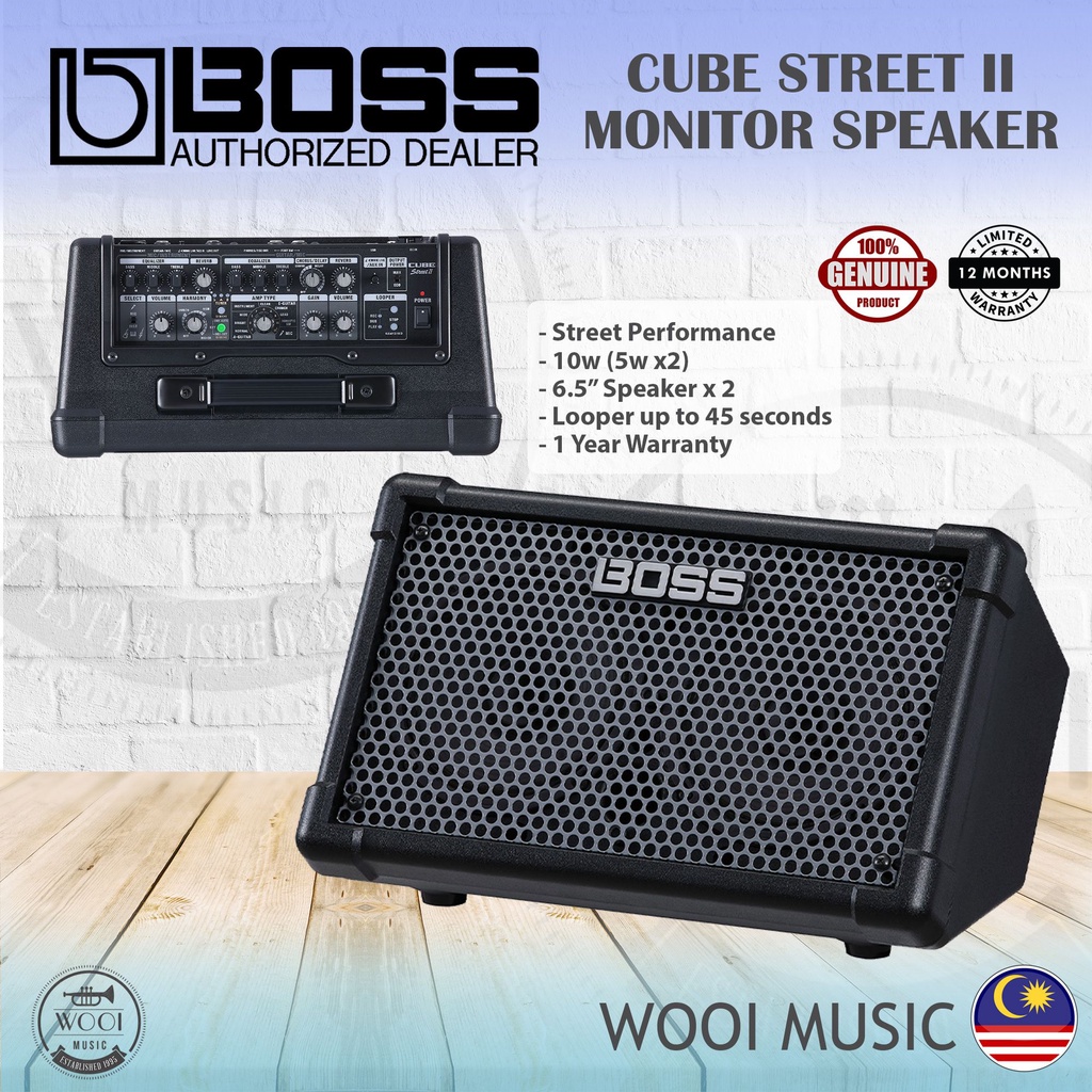 Boss Cube Street II Monitor Speaker / Battery Powered Stereo Amplifier for Street Performers