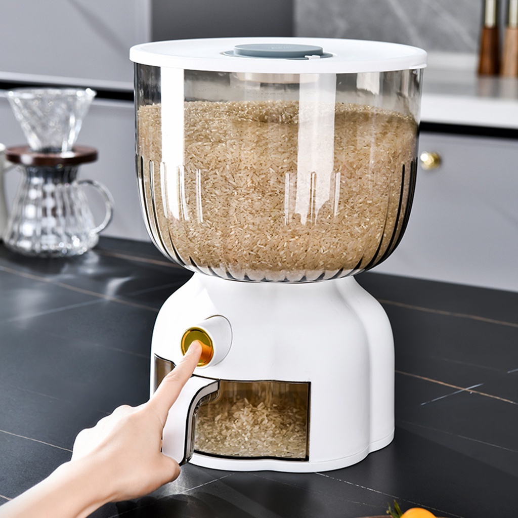 BBD (8KG)Rice Grain Dispenser Large Food Storage Containers/Anti-moisture & Insect-Proof Sealed/Kitchen Organizer L178