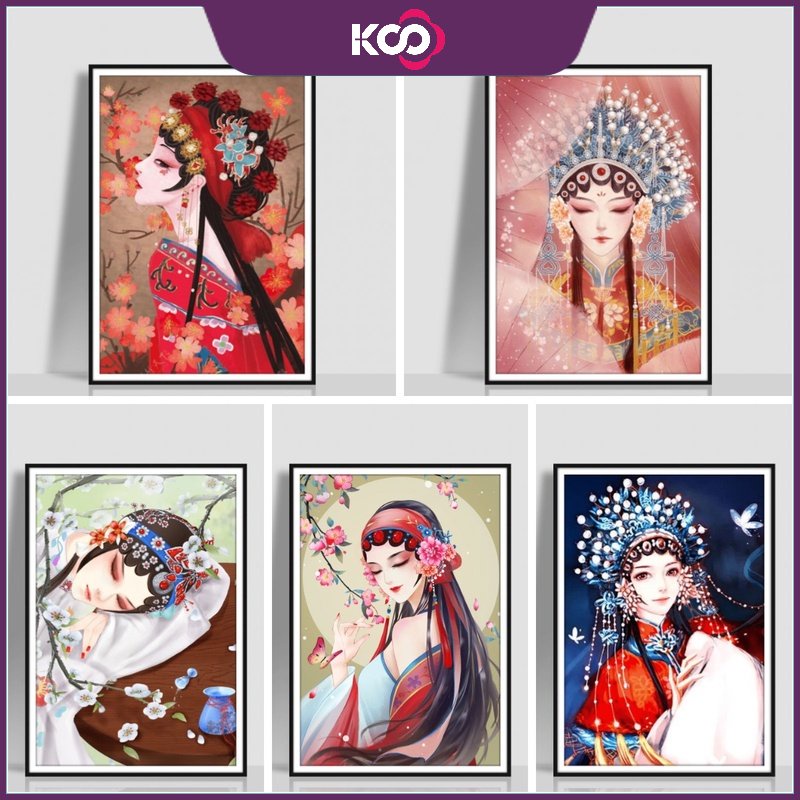 【KS】Chinese Opera 5D DIY Diamond Painting Hua Dan Home Decoration Drama Full Drill 30x40cm/50x70cm