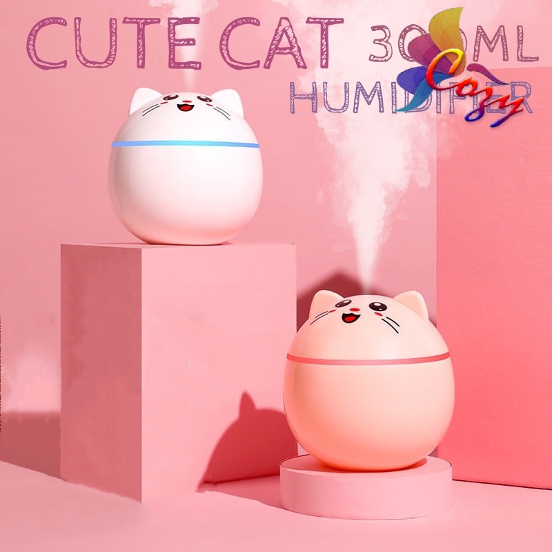 Cute Cat 300ml Air Diffuser Humidifier Aromatherapy Mini Mute USB Car Home Office Lights Freshener Cool Mist Maker With