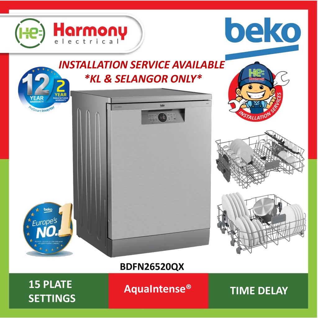 CLEARANCE (FREE DELIVERY KL) BEKO BDFN26520QX Freestanding Dishwasher 15 Place Settings Mesin Cuci Pinggan Mangkuk 洗碗机