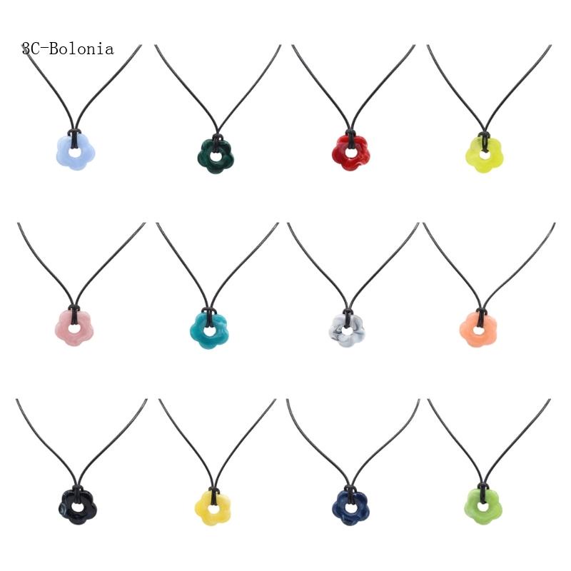 【PC】 Floral Necklace Chic Acrylic Necklace Handmade Chain Chokers Neckchain for Girls