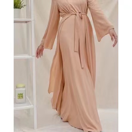 Multi Essential 3 Piece ABAYA JUBAH PLAIN DRESS | Chiffon Outher Long Cardigan Premium Have - Image 4