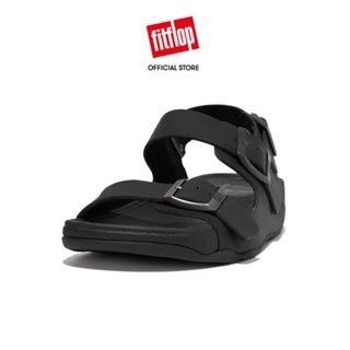 FitFlop Gogh Moc Men's Adjustable Leather Slides - Dark Brown (L05