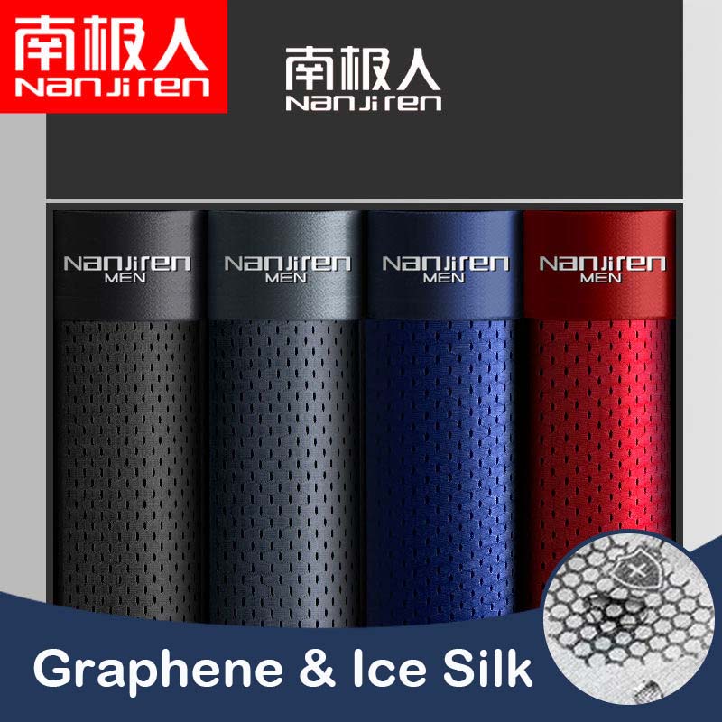 Essential Versatile L-5XL Breathable Mesh Boxer Ice Silk Men Underwear Lelaki Graphene Antibacterial Spender Le Have ... - Image 4