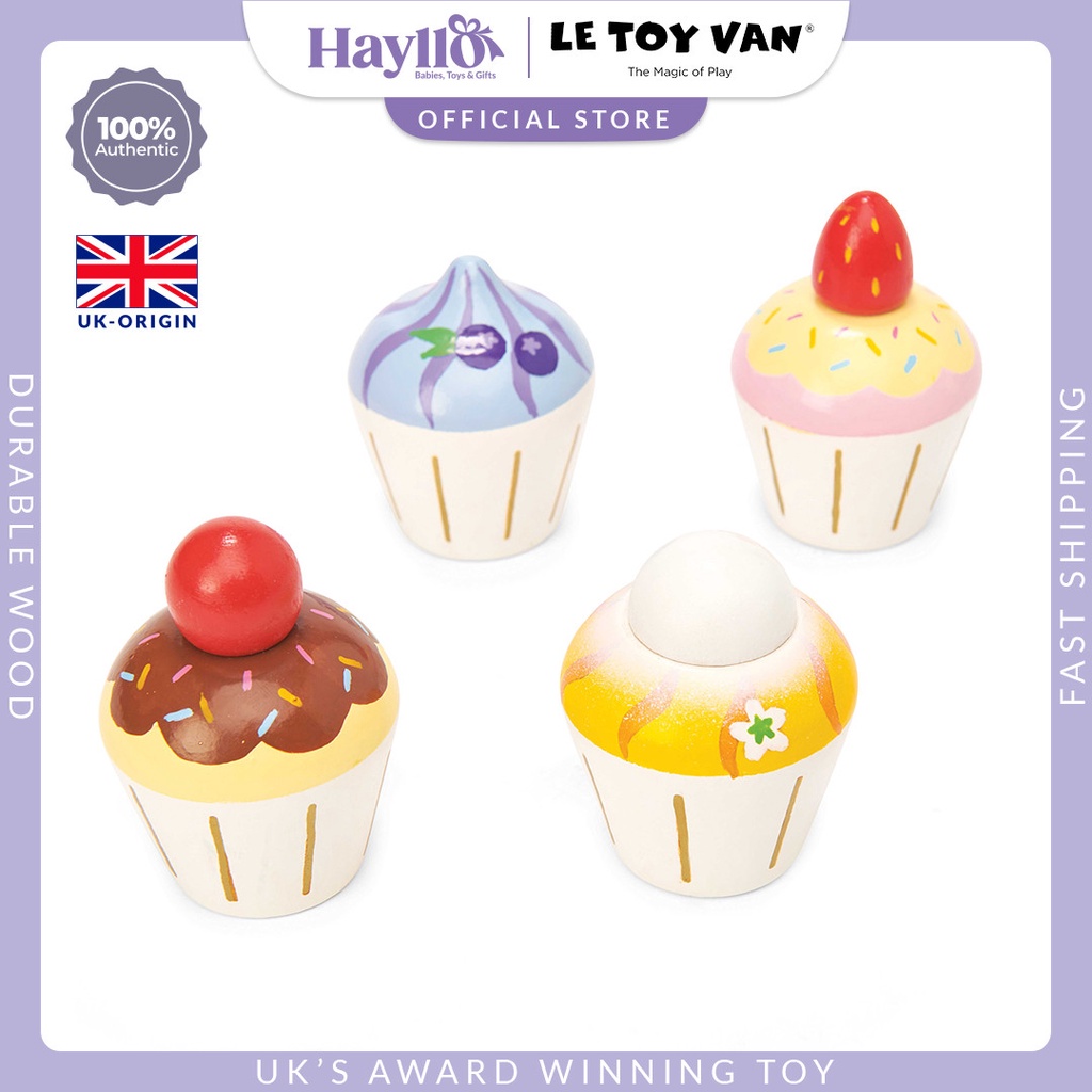 Le Toy Van Cupcakes Premium Sustainable Wooden Toys Children Pretend Play For 3 Years+