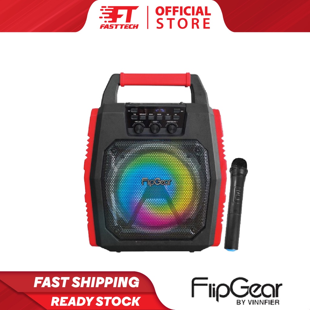 Vinnfier FlipGear Portable Speaker TANGO 202 / 202 PRO Built-in Rechargeable Battery & Free 1 Wireless Microphone 202WM