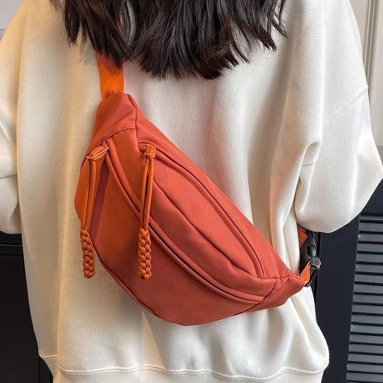 Lightweight Canvas Bag Women's New Simple One Shoulder Backpack Sports Chest Bag Casual Crossbody Bag