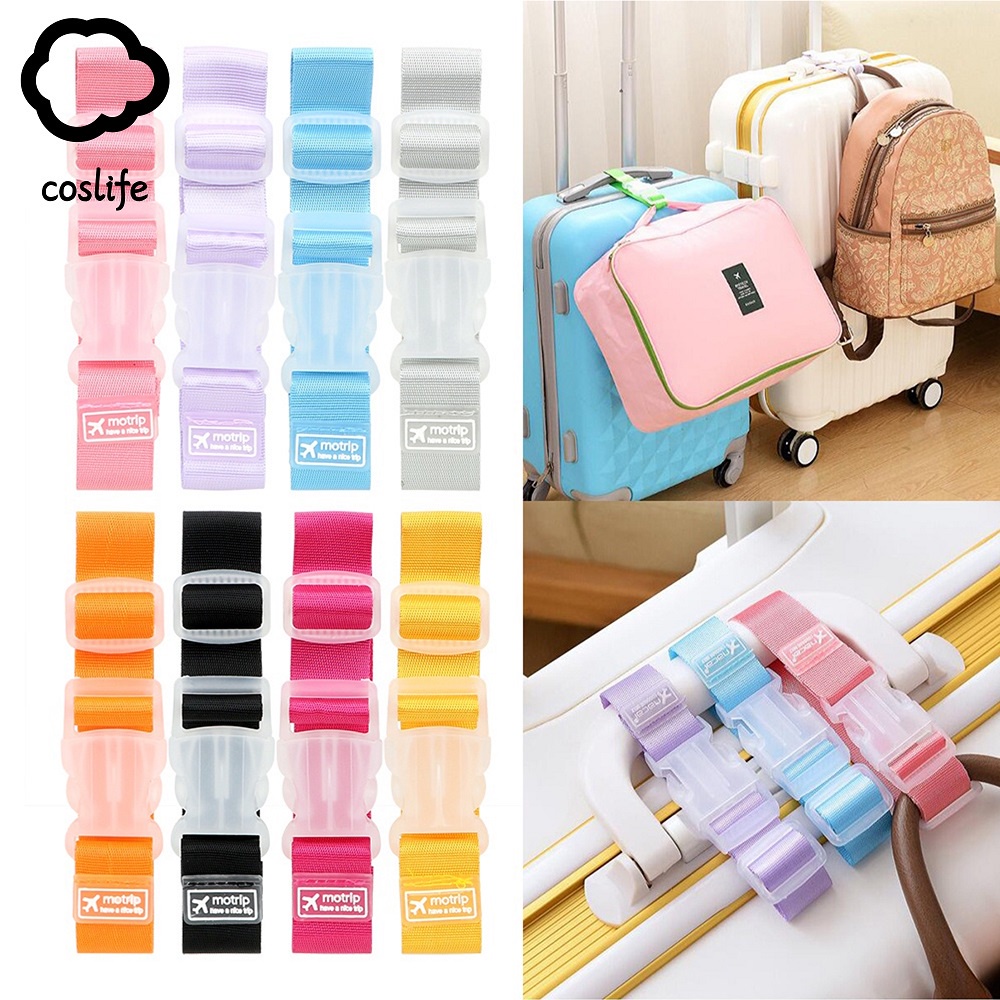 Luggage Bag Straps Anti-lost Lock Hooks Adjustable Travel Suitcase Straps Buckle Baggage Tie Down Be