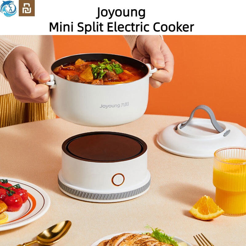 Xiaomi Youpin Joyoung Split Electric Cooker Foldable Cooker Portable Folding Steam Pot 1.2L Multi-Function All-In-One Can Cook Dishes Cooking Travel Office Rice Non-Stick Pan HC-96 Cute Pot Pan Gift & 小米 有品 九阳 分体式 折叠锅 1.2L 多功能 一体锅 可炒菜 煮饭 不粘锅 礼物