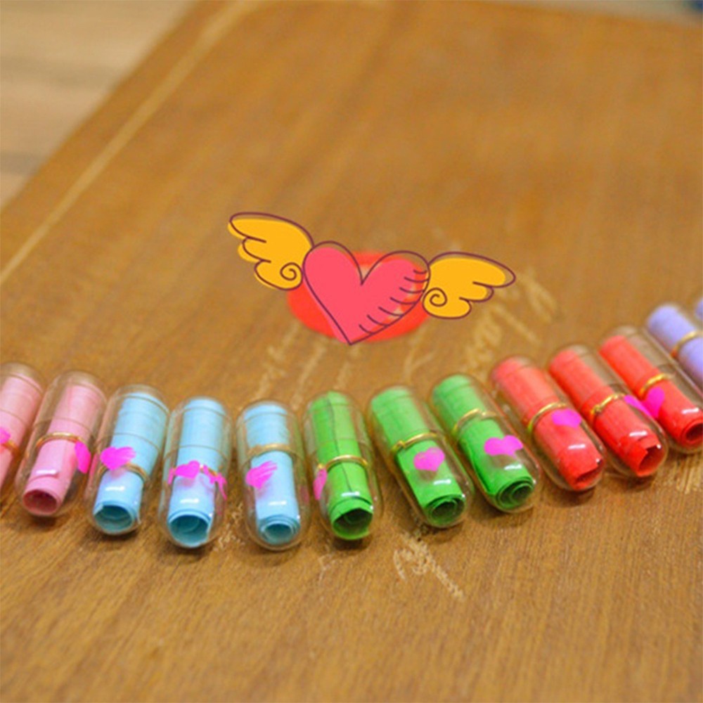 Premium Purpose Clear 50 Pcs Gift Perfect Colorful Letter Cute Love Pill Message Capsule - Image 2