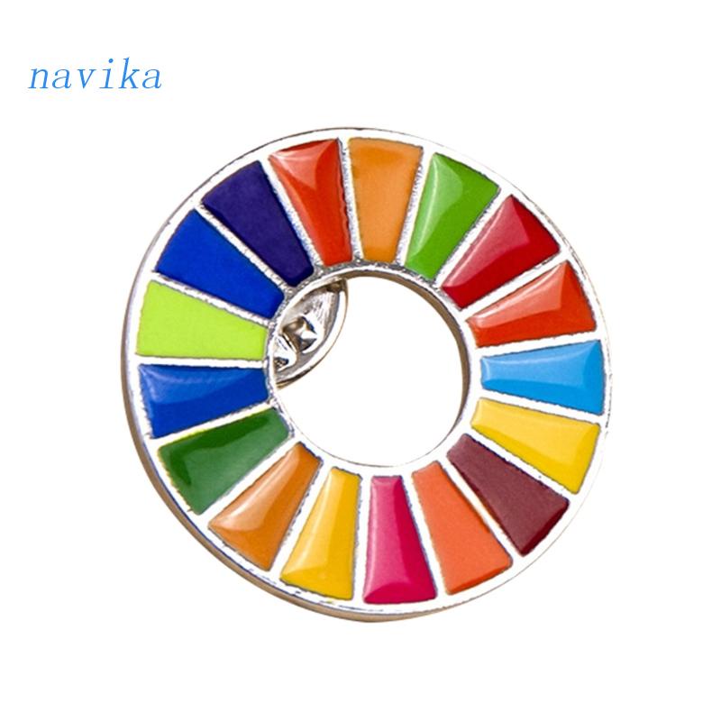 NAV Fashion United Nations SDGs Rainbow Pin Badge Banquet Scarf Enamel Pins Charms The Sustainable Development Goals Bro