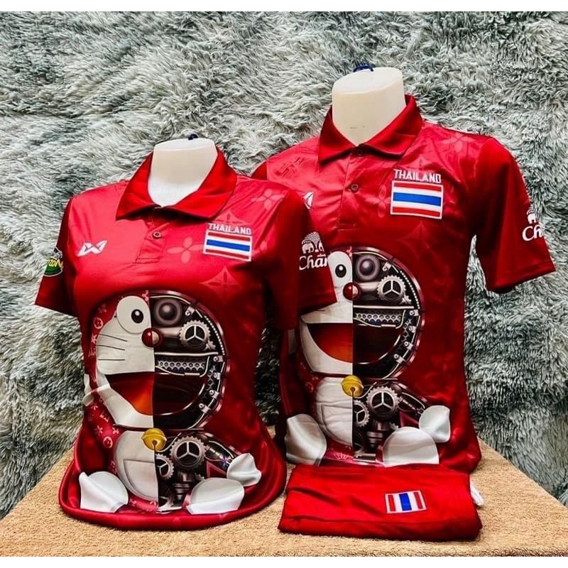 T-shirt Thai jersey Doraemon A Dream Football Five player Motorsport National Team Plus Size jersey Thailand Doraemon A Dream