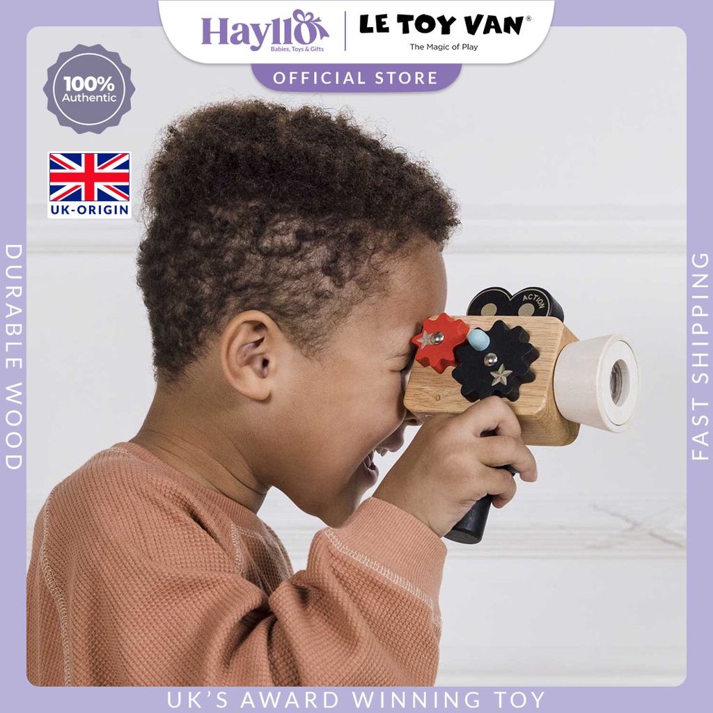 Le Toy Van Hollywood Film Camera Premium Sustainable Wooden Toys Children Pretend Play For 3 Years+