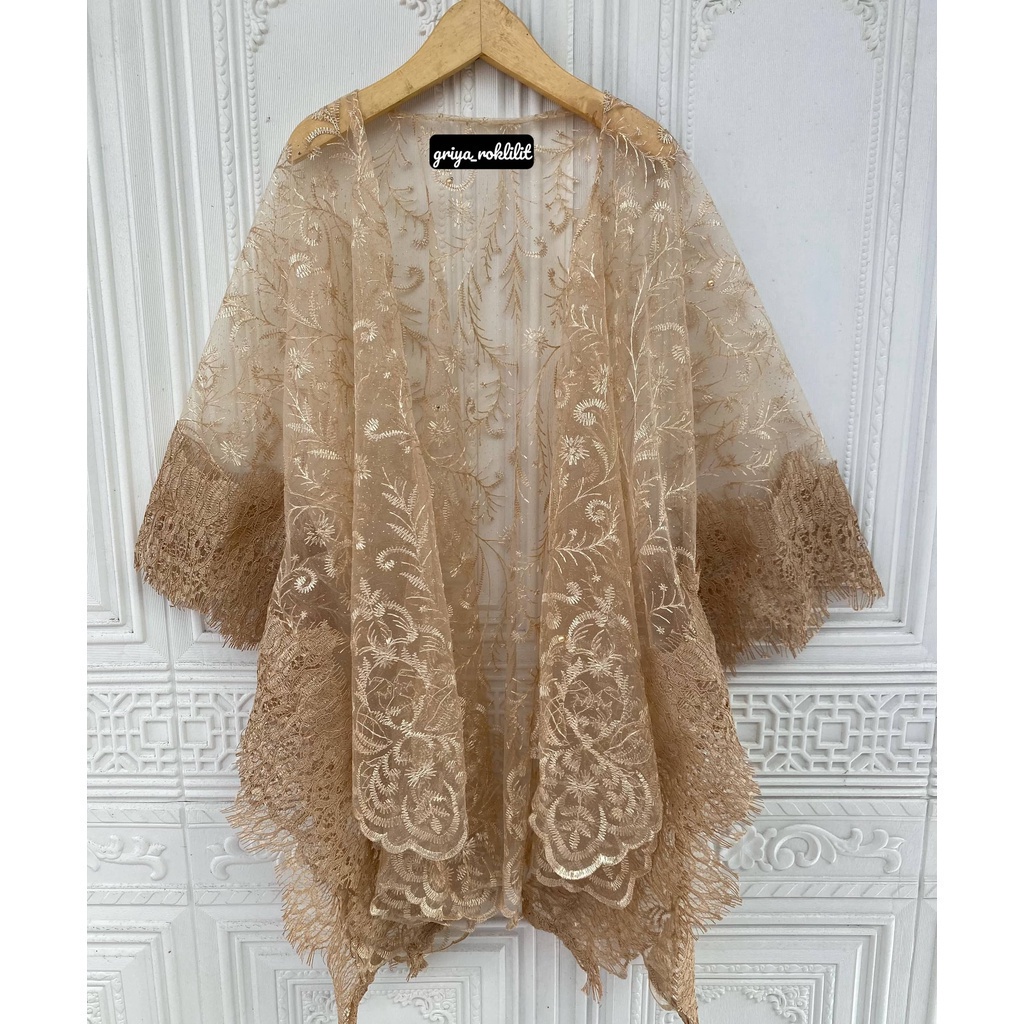 Purpose Quality Baju Kebaya Lace CAPE OUTER CARDIGAN TILLE MIX | PROMO BRUKAT RENDA Must - Image 4