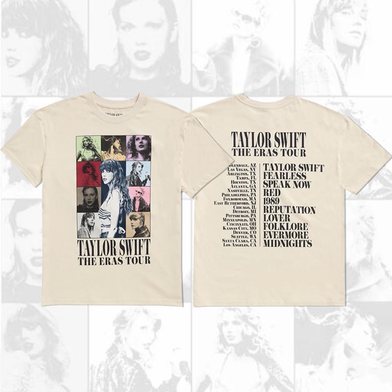 Taylor Swift The Eras Tour Concert Cotton T-shirt Men's and Women's Plus Size Loose Couple Round Neck Short Sleeve Top Korean Harajuku Fashion Casual Shirt Tee