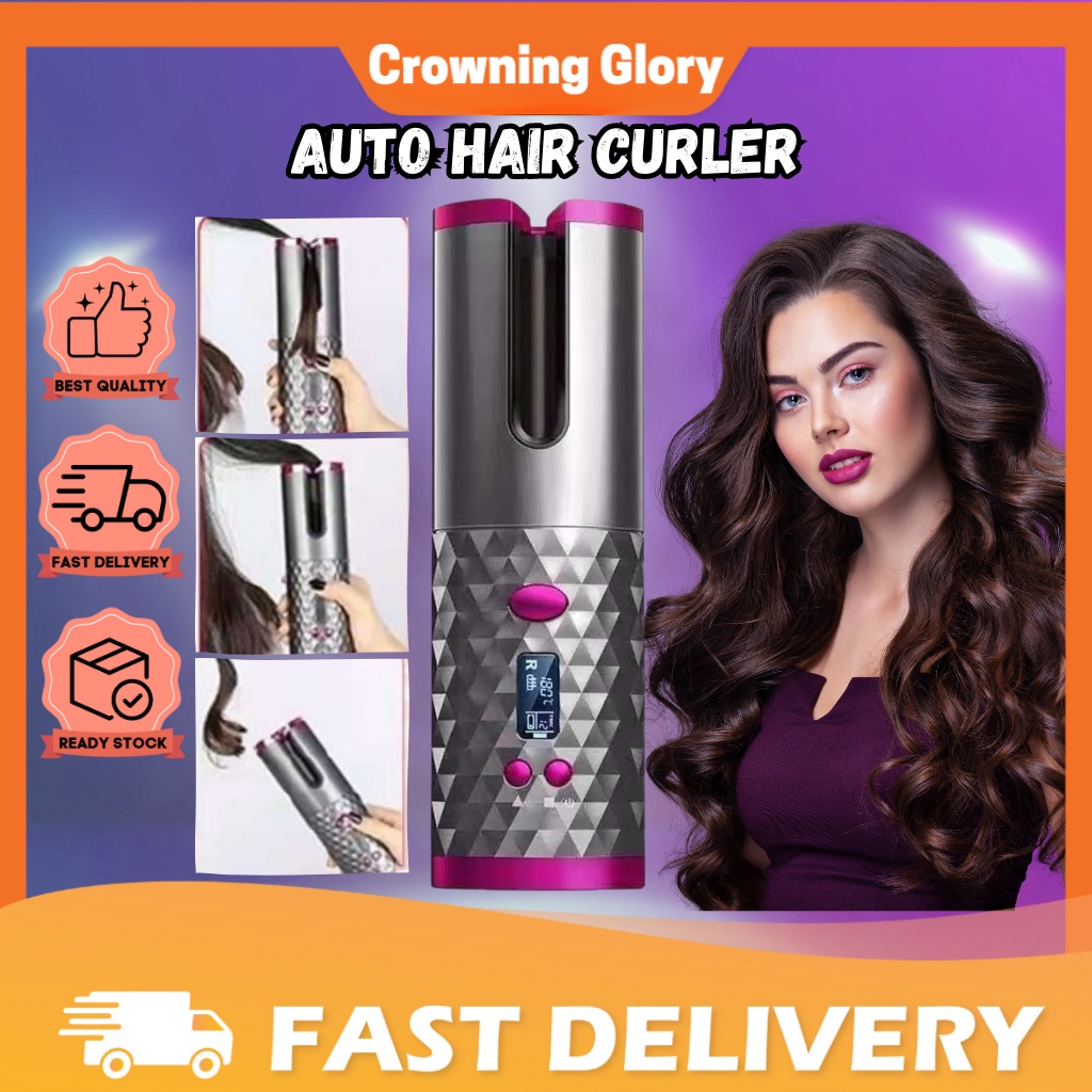 Auto Hair Curler Roller Wireless Hair Curling Hair Styling Tools Iron Curly Hair With Power Bank Alat Keriting Rambut