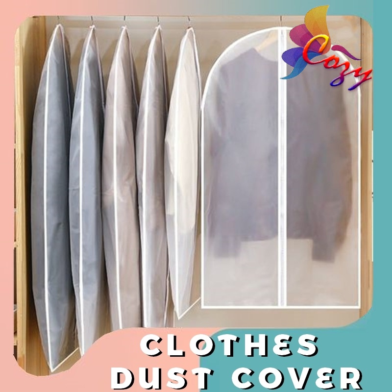 Clothes Dust Cover Transparent Dust Bag Hanging Cloth Pocket Dust-Proof Suit Coat Washable Dress Suit Covers Overcoat