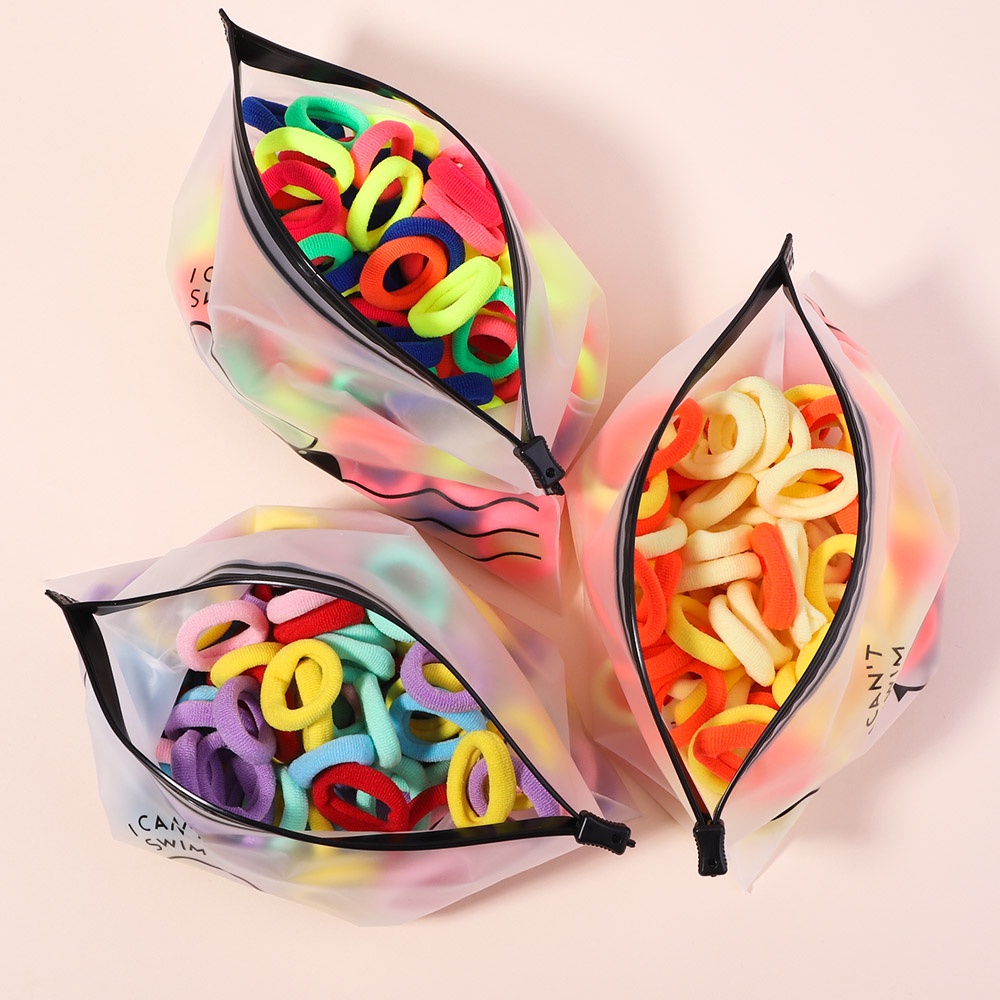 60Pcs/set Simple Elastic Hair Band for Girls Nylon Daily Rubber Band Ponytail Holder Fashion Hair Accessories