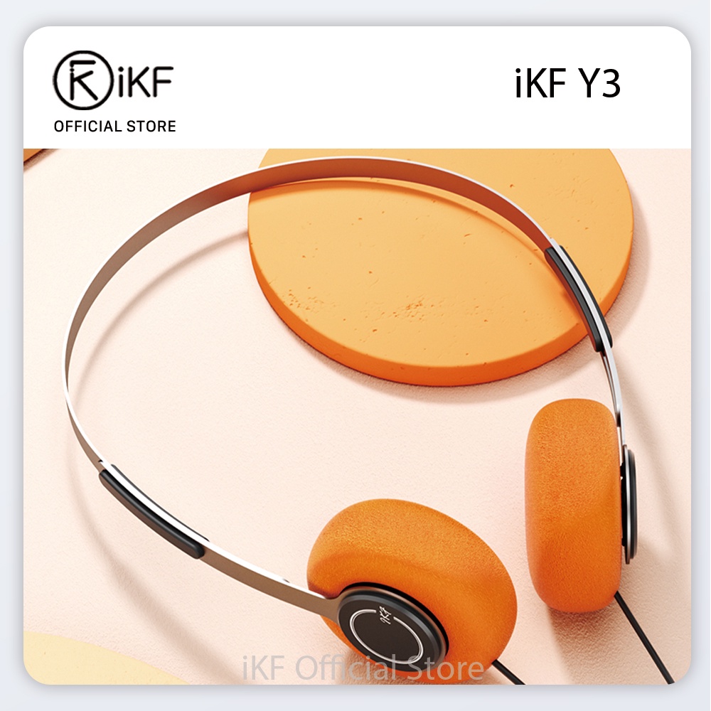 iKF Y3 Wired Retro Headphones 30mm HiFi Take Pictures Trendy Pieces Throwback Design LightweightOOTD