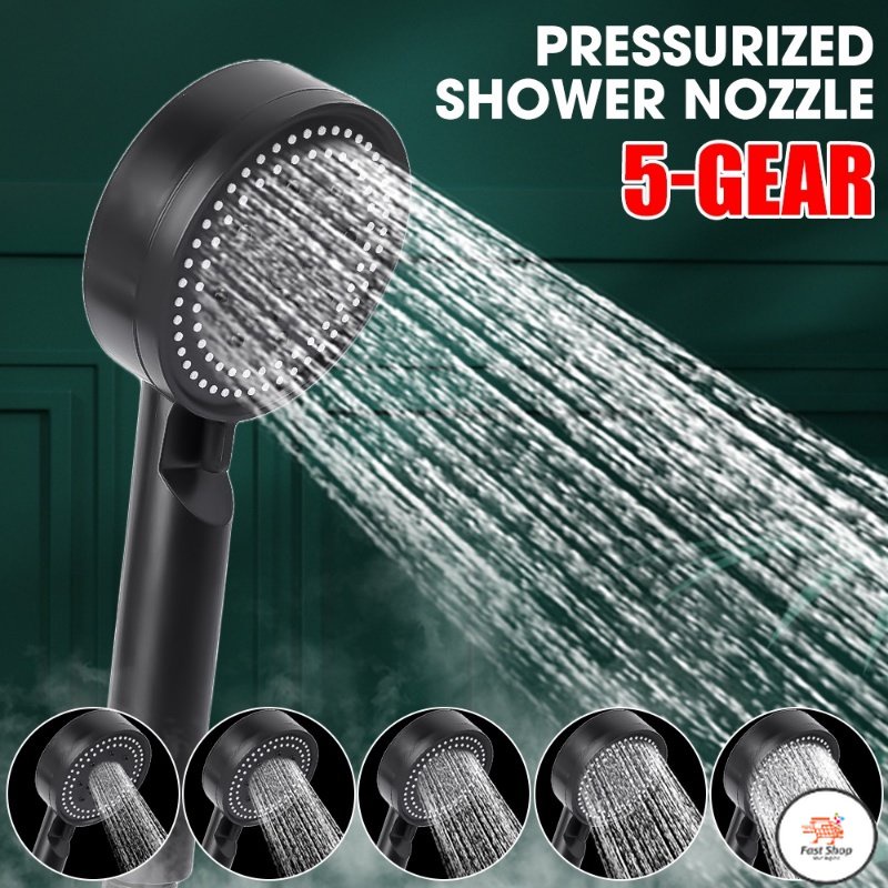 FS 5 Gears High Pressure Shower Head / Strong Water Outflow Showerhead / Handheld Water Saving Eco-friendly Shower