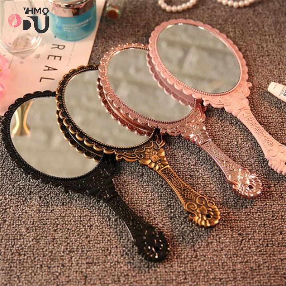 Vintage Makeup Mirror Eyelash Extension Tool Eyelash Extensions Portable Lace Hand Mirror Application Makeup Tools