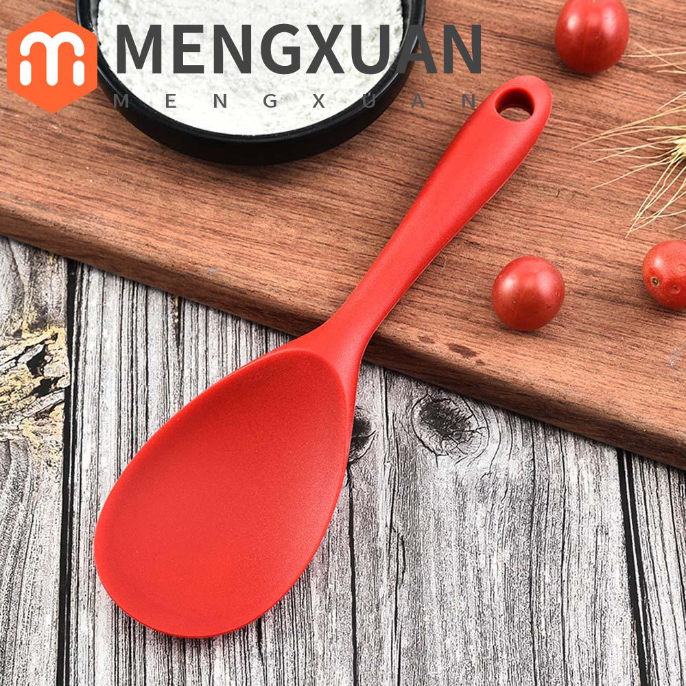 MENGXUAN Silicone Rice spoon Long handle Cooking tools Rice Shovel Food grade silicone Household Eco-friendly Heat resistant Kitchen accessories Non-stick Rice Scooper/Multicolor