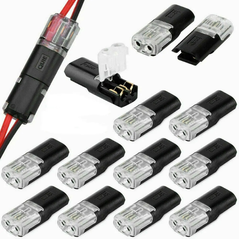 2 Pin Way Plug Wire Cable Snap Connectors / Car Waterproof Solderless Electrical Connector Strip / Quick Splice Terminal Connection Clamp