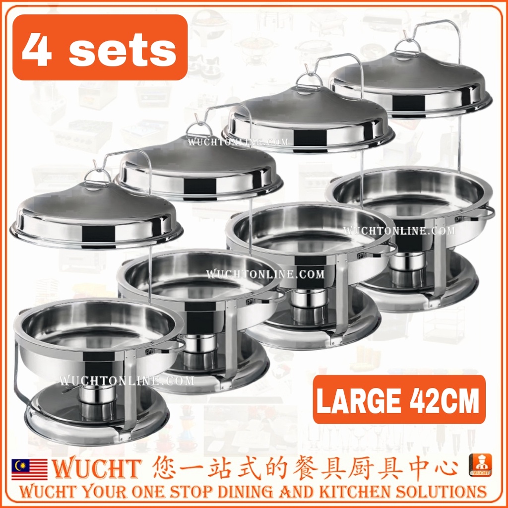 WUCHT】 4 sets x 42cm Large Bell Dome Buffet Serving Golden Bell Chafer  Hanged Chafing Dish/Kenduri Gantung Large | Shopee Malaysia