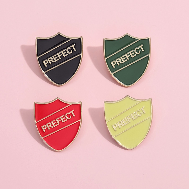 Prefect Shield Enamel Pins Brooches Inspirational Quotes Brooch Lapel Pin Badges Creative Jewelry Gifts for Friends