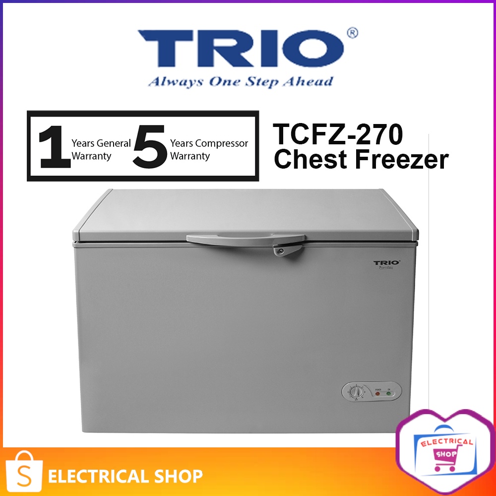 Trio 269L Chest Freezer TCFZ-270 Freezer With Rollers TCFZ270 R600A Peti Sejuk Beku