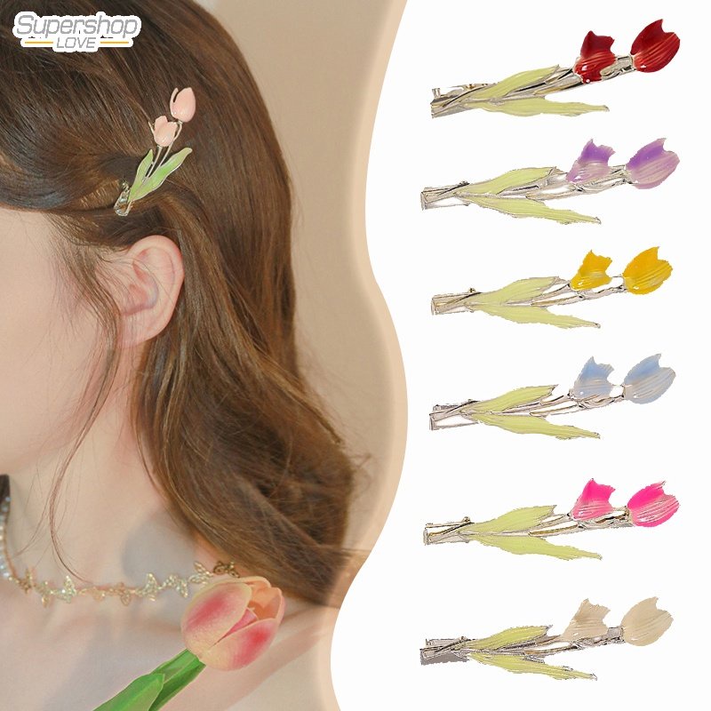 Ins Tulip Hair Clips Cute Flower Girl Hairpin Fashion Hair Accessories Home Decor Women Jewelry Accssories