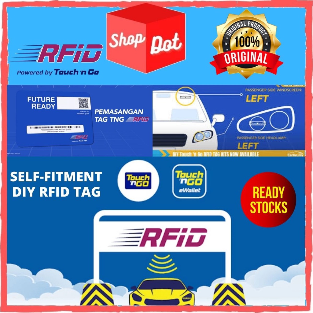 (READY STOCK) Touch ‘n Go Self-fitment (DIY) RFID Tag & RFID Holder only