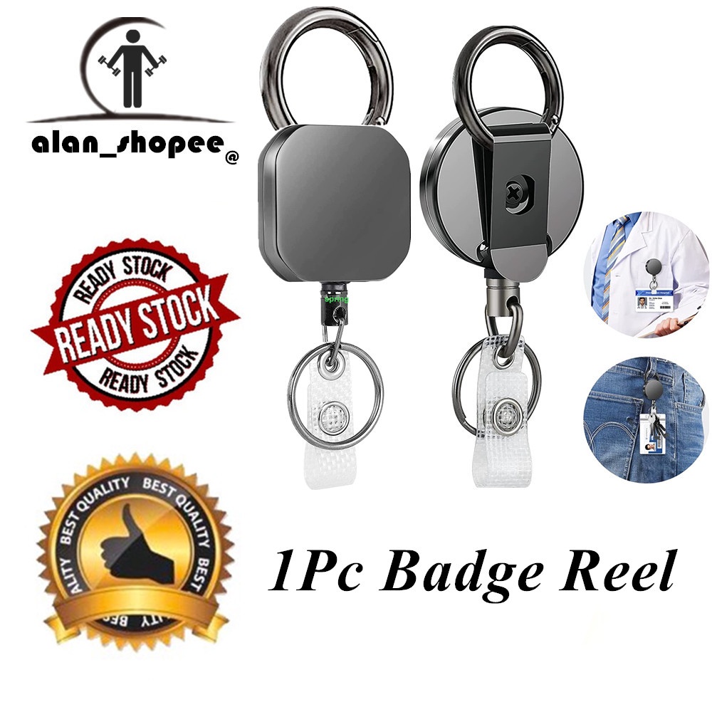 1Pack Badge Reels Retractable Badge Holders for Nurse Badge Reel ID Badge Holders Retractable Keychain ID Holders